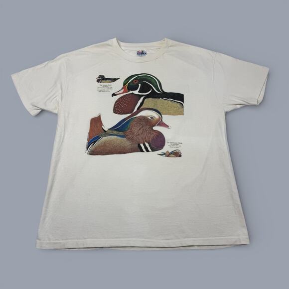 VTG 1994 Hanes Beefy TShirt Mens XL Duck Nature Wildlife 2 Sided Graphic USA - Picture 2 of 11